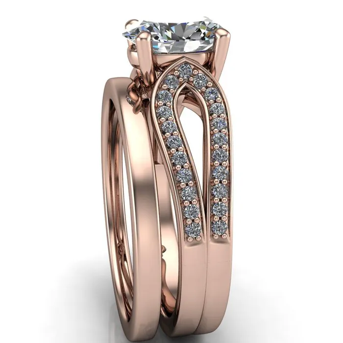 Rings Fire Brilliance Masquera Oval Center Stone Side Loop 4 Prong Ring