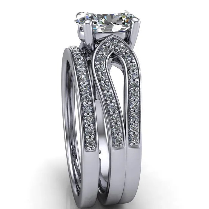 Rings Fire Brilliance Masquera Oval Center Stone Side Loop 4 Prong Ring