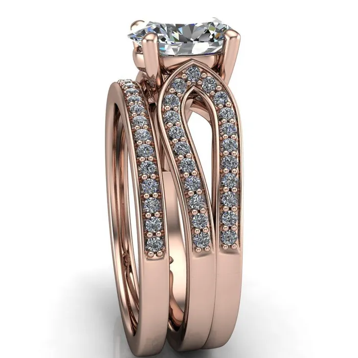Rings Fire Brilliance Masquera Oval Center Stone Side Loop 4 Prong Ring