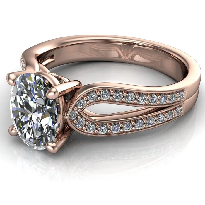 Rings Fire Brilliance Masquera Oval Center Stone Side Loop 4 Prong Ring
