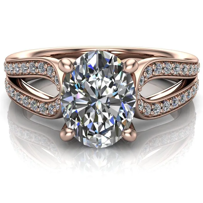 Rings Fire Brilliance Masquera Oval Center Stone Side Loop 4 Prong Ring