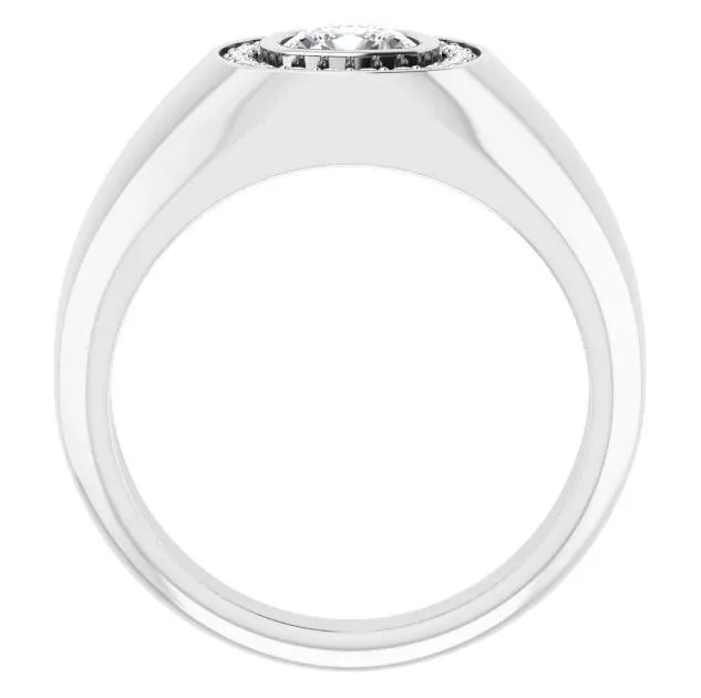Rings Fire Brilliance Matthew Cushion Moissanite Bezel Diamond Channel Halo Ring