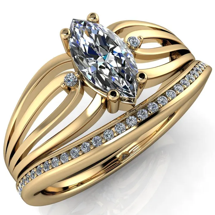 Rings Fire Brilliance Rhae Marquise Center Stone 4 Prong Double Drop End Shank Ring Rings Fire Brilliance Rhae Marquise Center Stone 4 Prong Double Drop End Shank Ring