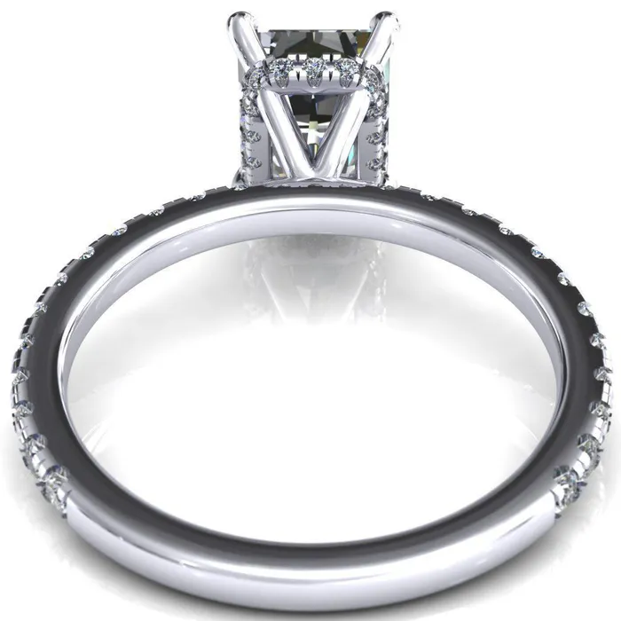Rings Fire Brilliance Sicili Radiant Center Stone 4 Prong 34 Micro Pave Diamond Engagement Ring