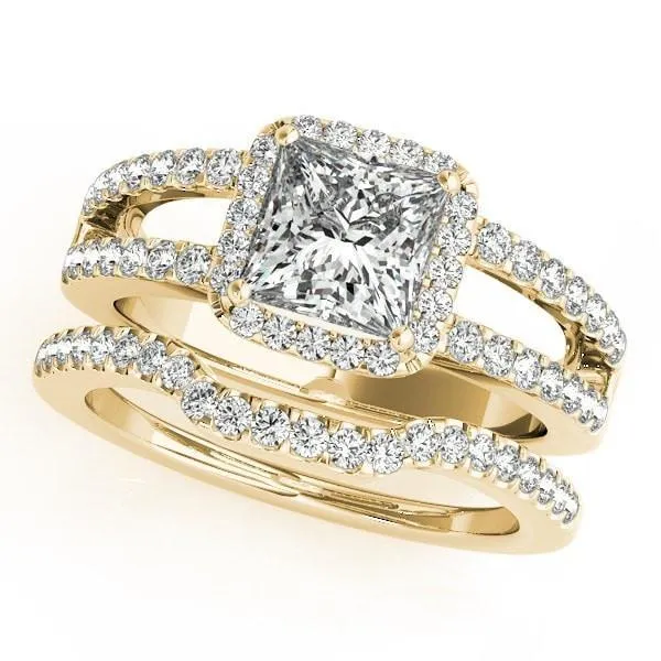 Rings Jane PrincessSquare Moissanite Split Shank Halo Engagement Ring Fire Brilliance Rings Jane PrincessSquare Moissanite Split Shank Halo Engagement Ring Fire Brilliance