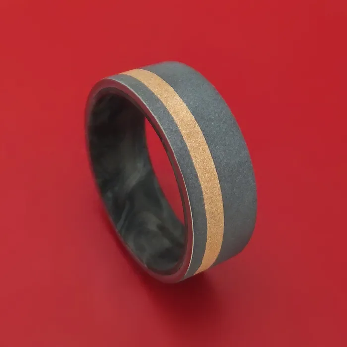 Rings Lashbrook Tantalum Ring with 18K Gold and Forged Carbon Fiber