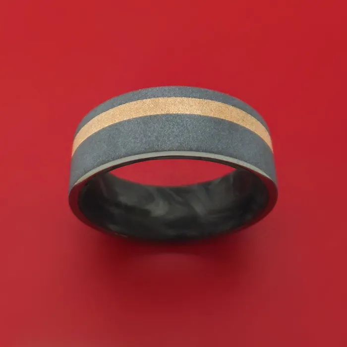 Rings Lashbrook Tantalum Ring with 18K Gold and Forged Carbon Fiber Rings Lashbrook Tantalum Ring with 18K Gold and Forged Carbon Fiber