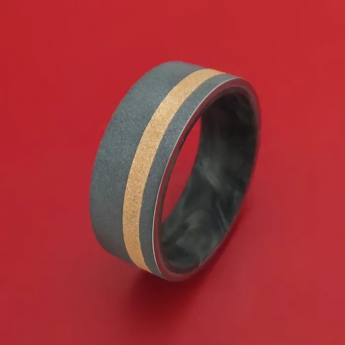 Rings Lashbrook Tantalum Ring with 18K Gold and Forged Carbon Fiber Rings Lashbrook Tantalum Ring with 18K Gold and Forged Carbon Fiber