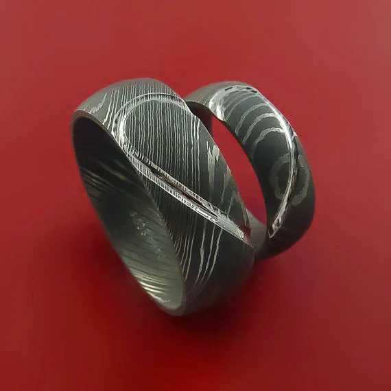 Rings Matching Damascus Steel Heart Carved Ring Set Wedding Bands Genuine Craftsmanship Lashbrook Rings Matching Damascus Steel Heart Carved Ring Set Wedding Bands Genuine Craftsmanship Lashbrook