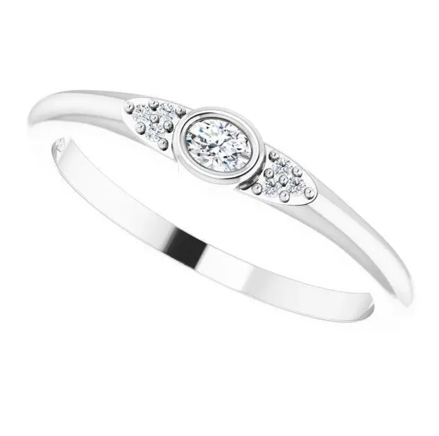 Rings Oval Diamond LabGrown Diamond Accent Stackable Ring FIRE BRILLIANCE