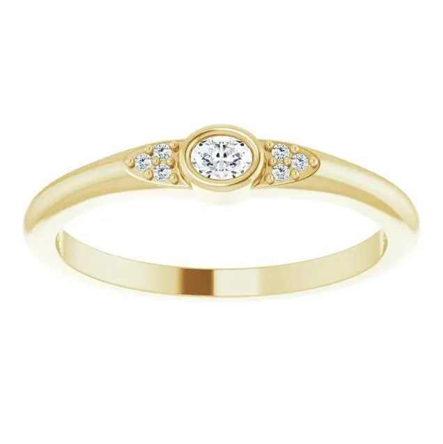Rings Oval Diamond LabGrown Diamond Accent Stackable Ring FIRE BRILLIANCE