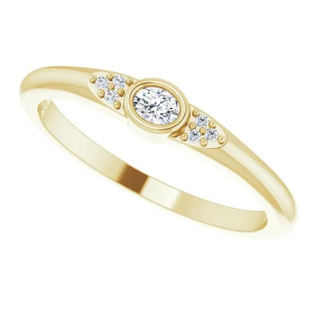 Rings Oval Diamond LabGrown Diamond Accent Stackable Ring FIRE BRILLIANCE