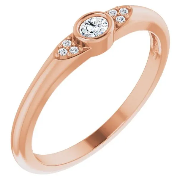 Rings Oval Diamond LabGrown Diamond Accent Stackable Ring FIRE BRILLIANCE