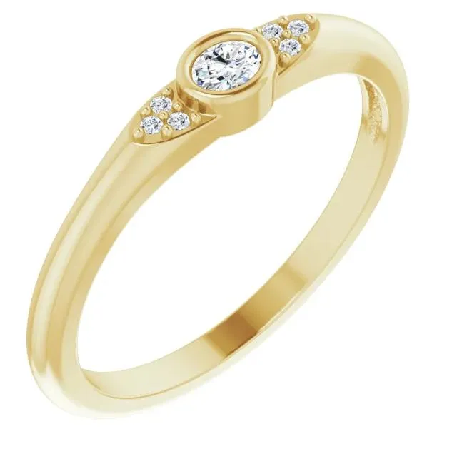Rings Oval Diamond LabGrown Diamond Accent Stackable Ring FIRE BRILLIANCE