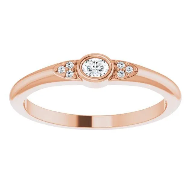 Rings Oval Diamond LabGrown Diamond Accent Stackable Ring FIRE BRILLIANCE