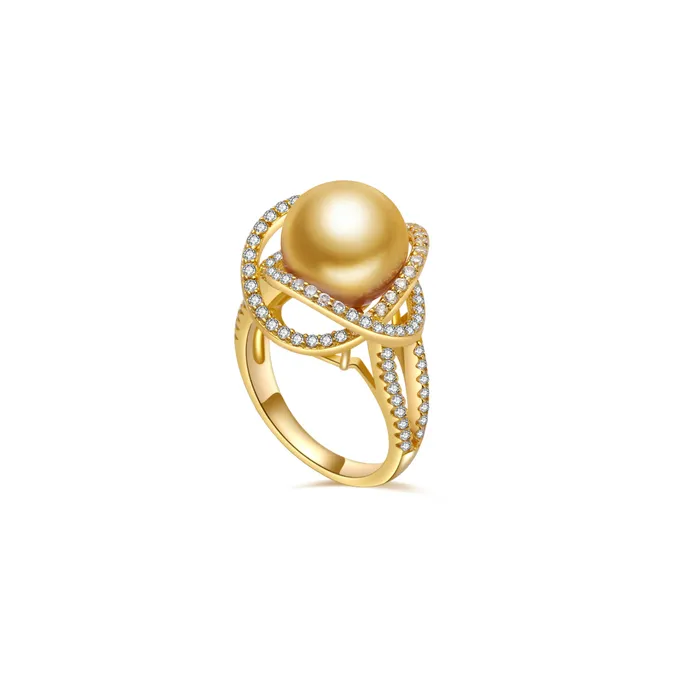 Rings Pearly Lustre South Sea Golden Pearl Ring WR00254