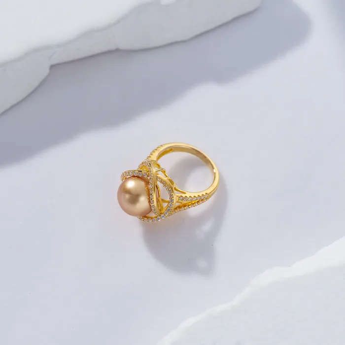 Rings Pearly Lustre South Sea Golden Pearl Ring WR00254