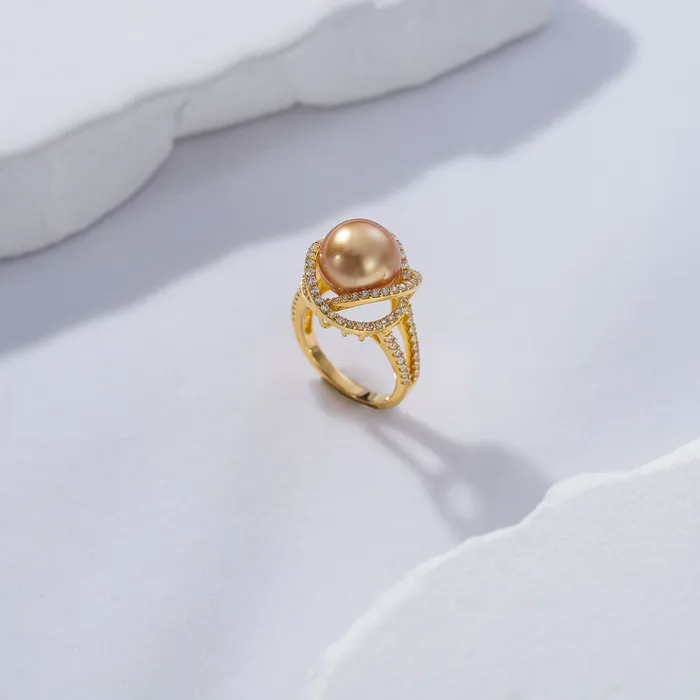Rings Pearly Lustre South Sea Golden Pearl Ring WR00254