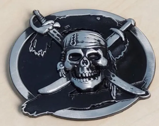 Rings POLLY BU218 Pirate Skull Belt Buckle