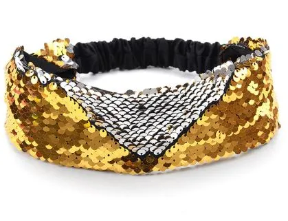 Rings polly H353 Gold Silver Sequin Head Band for Adults
