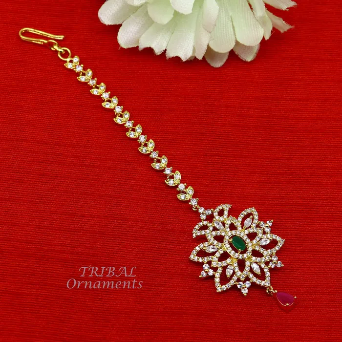 Rings TRIBAL ORNAMENTS 925 sterling silver customized gold tone cubic zircon stone head jewelry mang tika bridal wedding set belly dance charm hair jewelry MT01 Rings TRIBAL ORNAMENTS 925 sterling silver customized gold tone cubic zircon stone head jewelry mang tika bridal wedding set belly dance charm hair jewelry MT01