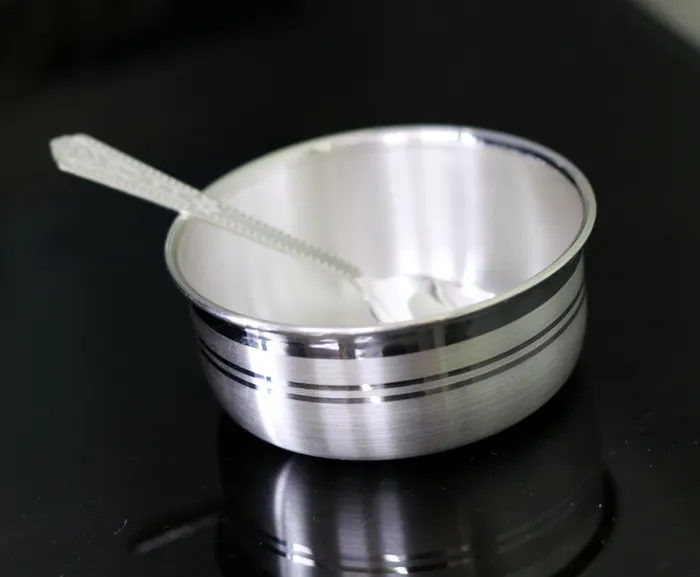Rings TRIBAL ORNAMENTS 999 pure fine silver handmade silver bowl and spoon set silver has antibacterial propertiesstay babykids healthy silver vessels sv42