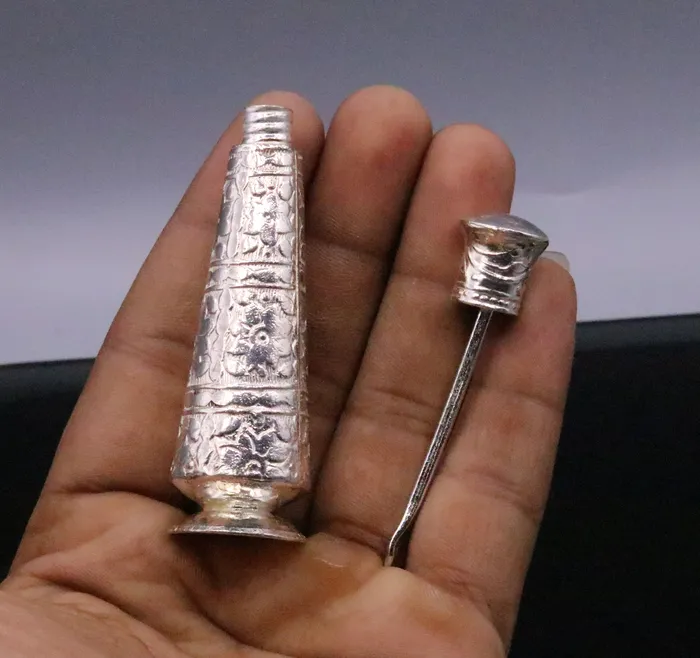 Rings TRIBAL ORNAMENTS Vintage antique design 925 sterling silver sindoor box kumkum box trinket box bridal jewelry collection from Rajasthan india trnk31