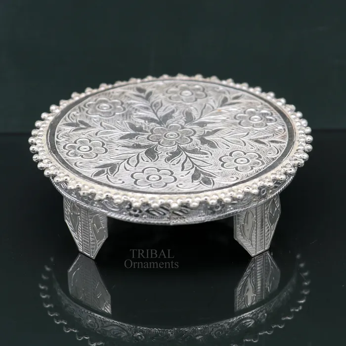 Rings TRIBAL ORNAMENTS Vintage design Sterling silver handmade customize small oval shape tablebazotchouki excellent home puja utensils temple art su427