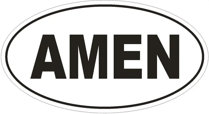 Rings Winter Park Products STD2002 AMEN Oval Bumper Sticker