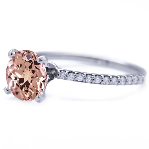 Round Champagne Sapphire 4 Prongs Diamond Accent Ice Solitaire Ring Fire Brilliance Rings