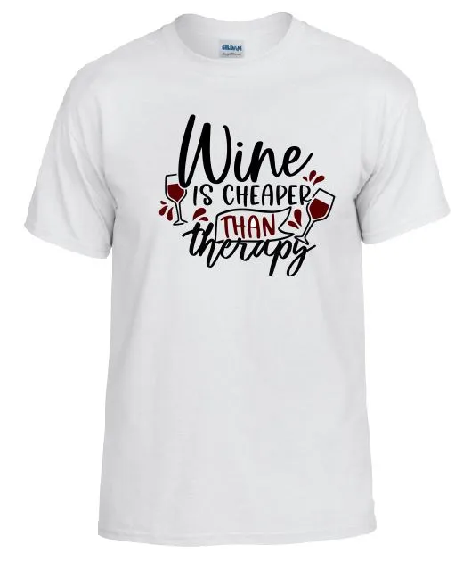 Sand Dollar Sales Rings TS06 Wine Is Cheaper Than Therapy White TShirt