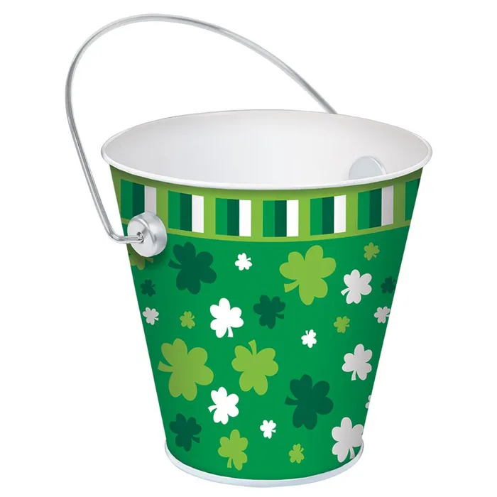 Scottish and Irish Store Earrings Shamrock Metal Bucket