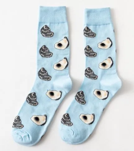 SF1129 Light Blue Shellfish Oyster Socks POLLY Necklaces