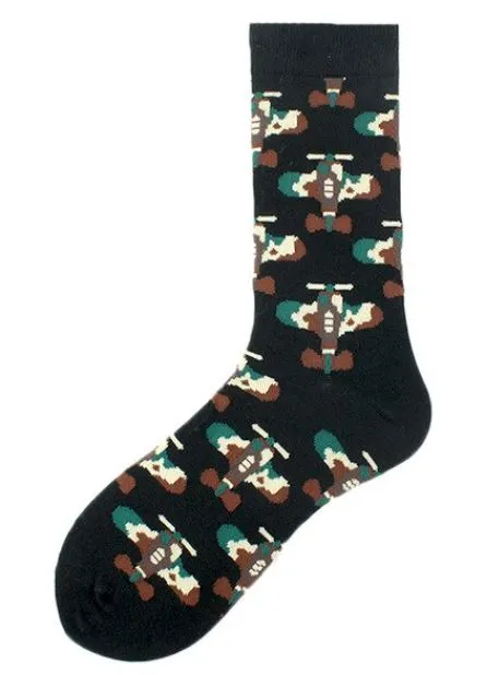 SF1259 Black Camouflage Airplane Socks POLLY Rings