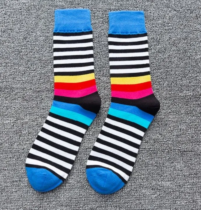 SF1269 Colorful Stripes Design Socks POLLY Earrings