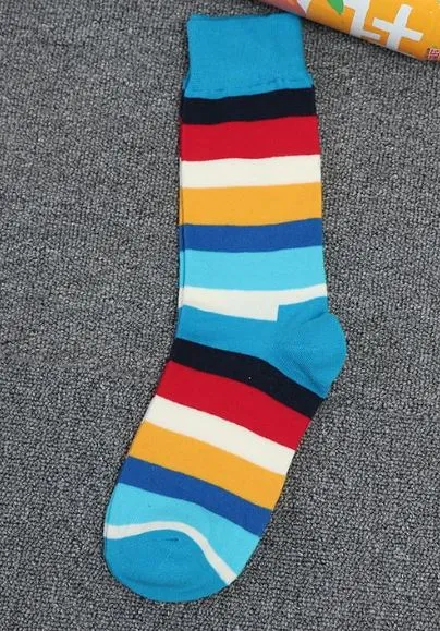 SF567 Blue Colorful Stripes Socks POLLY Rings