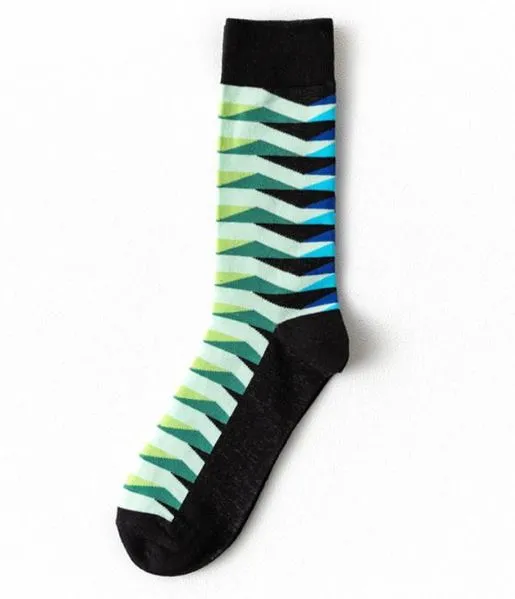 SF623 Shades of Green Triangles Socks POLLY Necklaces