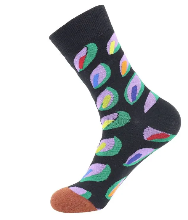 SF908 Black Colorful Petals Socks POLLY Rings