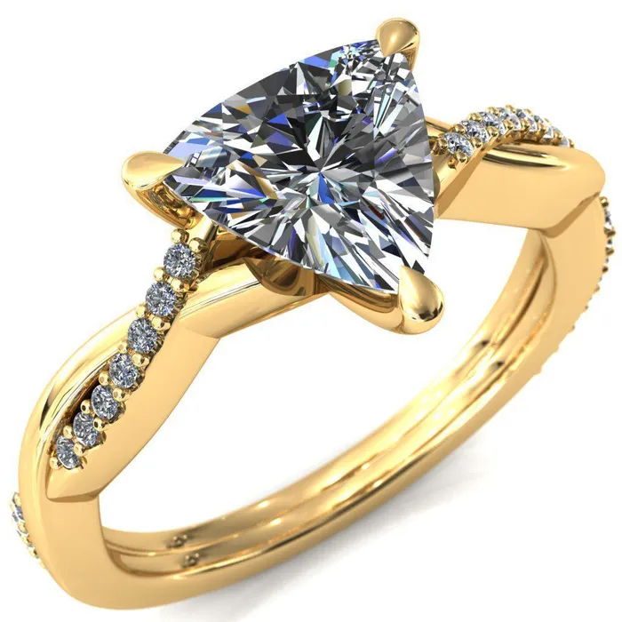 Shana Trillion Moissanite 3 Claw Prong 12 Infinity Diamond Accent Ring Engagement Ring Fire Brilliance Rings Shana Trillion Moissanite 3 Claw Prong 12 Infinity Diamond Accent Ring Engagement Ring Fire Brilliance Rings