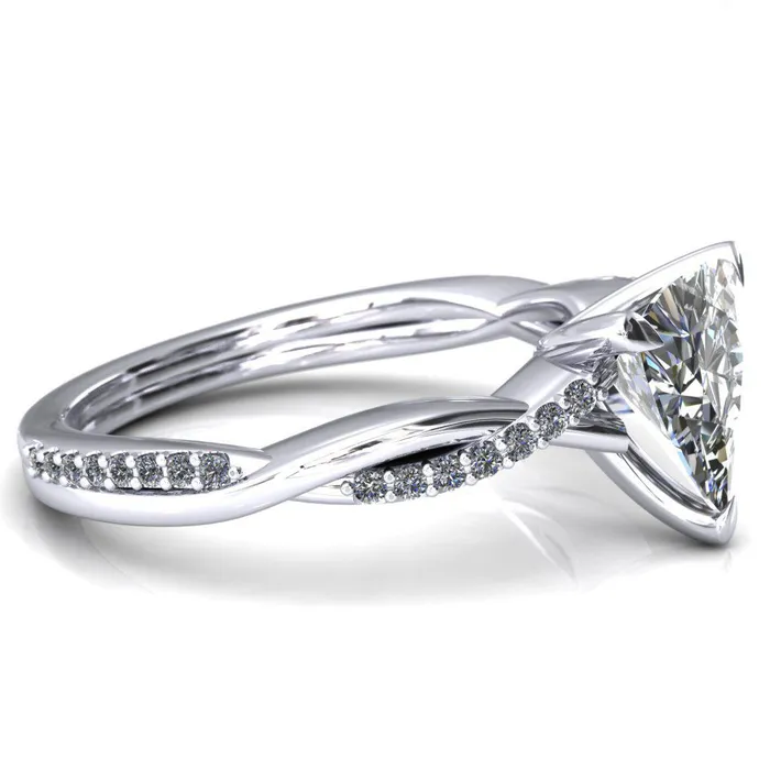 Shana Trillion Moissanite 3 Claw Prong 12 Infinity Diamond Accent Ring Engagement Ring Fire Brilliance Rings