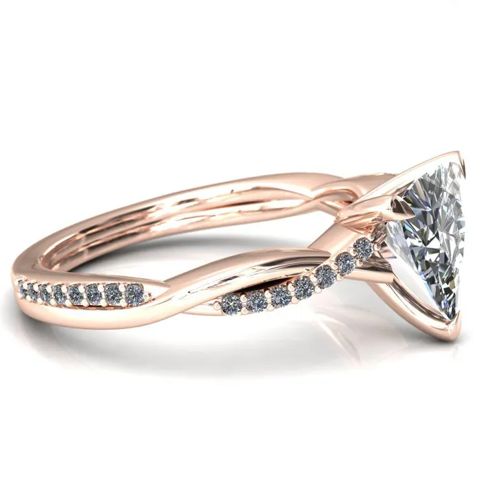 Shana Trillion Moissanite 3 Claw Prong 12 Infinity Diamond Accent Ring Engagement Ring Fire Brilliance Rings