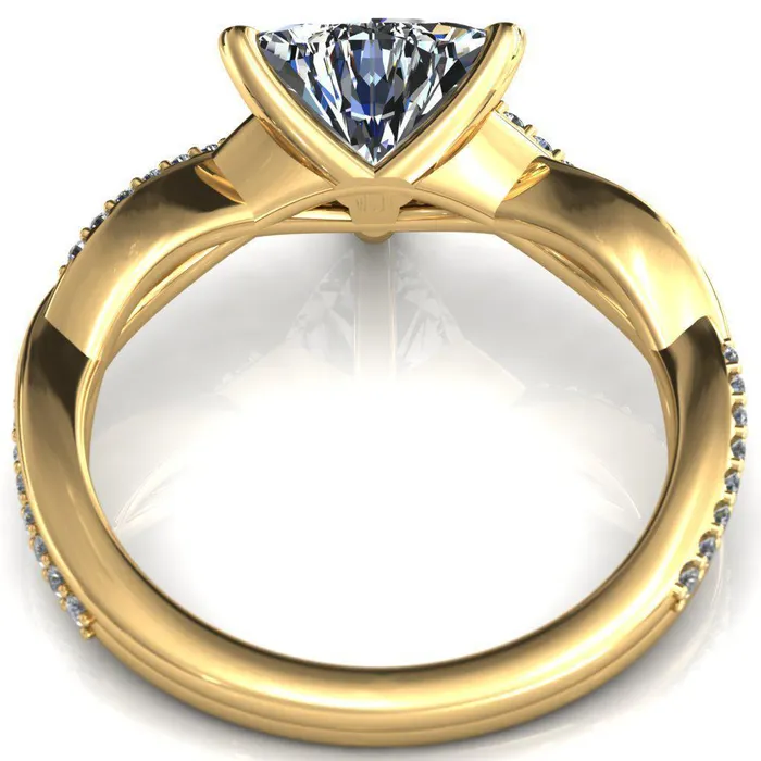 Shana Trillion Moissanite 3 Claw Prong 12 Infinity Diamond Accent Ring Engagement Ring Fire Brilliance Rings