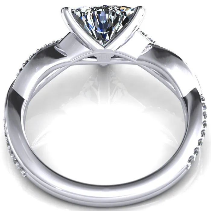 Shana Trillion Moissanite 3 Claw Prong 12 Infinity Diamond Accent Ring Engagement Ring Fire Brilliance Rings