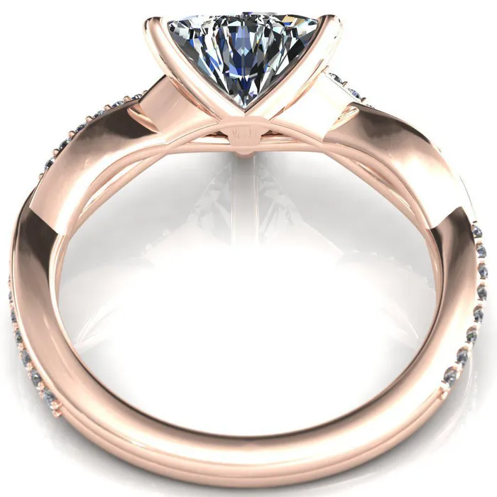 Shana Trillion Moissanite 3 Claw Prong 12 Infinity Diamond Accent Ring Engagement Ring Fire Brilliance Rings