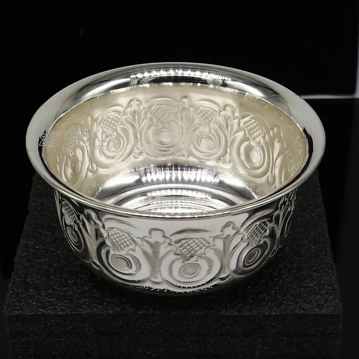 Silver handmade unique design work bowl silver utensils for rice ceremony Annaprasan silver worshippingpuja utensils prasad bowl sv279 TRIBAL ORNAMENTS Rings Silver handmade unique design work bowl silver utensils for rice ceremony Annaprasan silver worshippingpuja utensils prasad bowl sv279 TRIBAL ORNAMENTS Rings