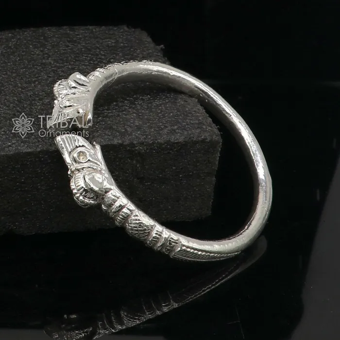Solid 925 silver handcrafted vintage antique style gorgeous cuff kada bracelet customized adjustable crocodile bracelet for mens nsk801 TRIBAL ORNAMENTS Bracelets