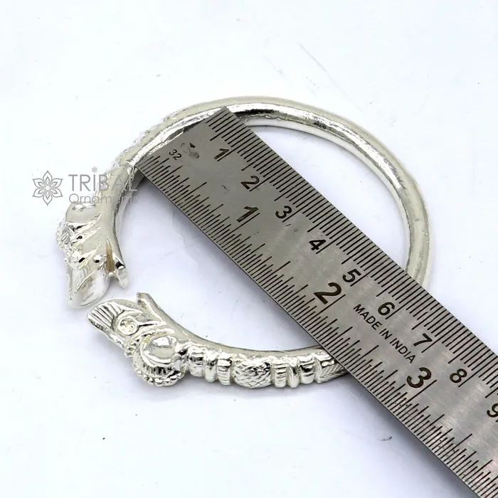 Solid 925 silver handcrafted vintage antique style gorgeous cuff kada bracelet customized adjustable crocodile bracelet for mens nsk801 TRIBAL ORNAMENTS Bracelets