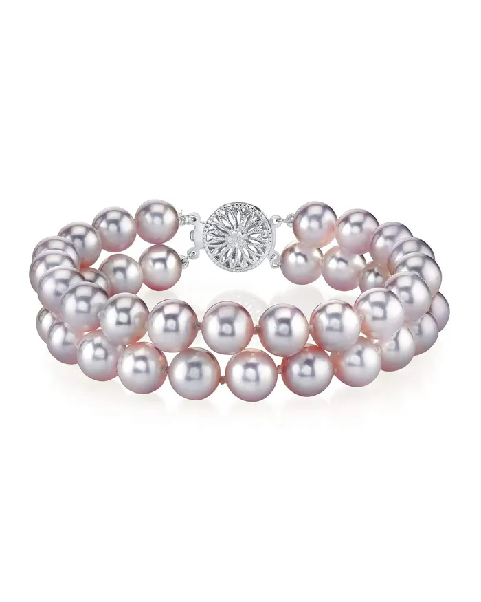 SPT Bracelets 657mm Pink Freshwater Double Pearl Bracelet AAA Quality