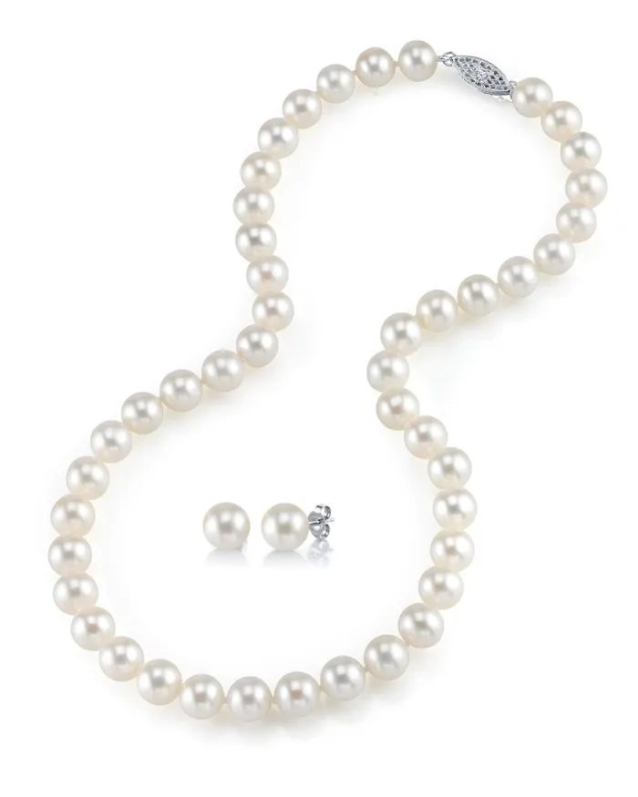 spt Necklaces 7075mm Freshwater Pearl Necklace Earrings