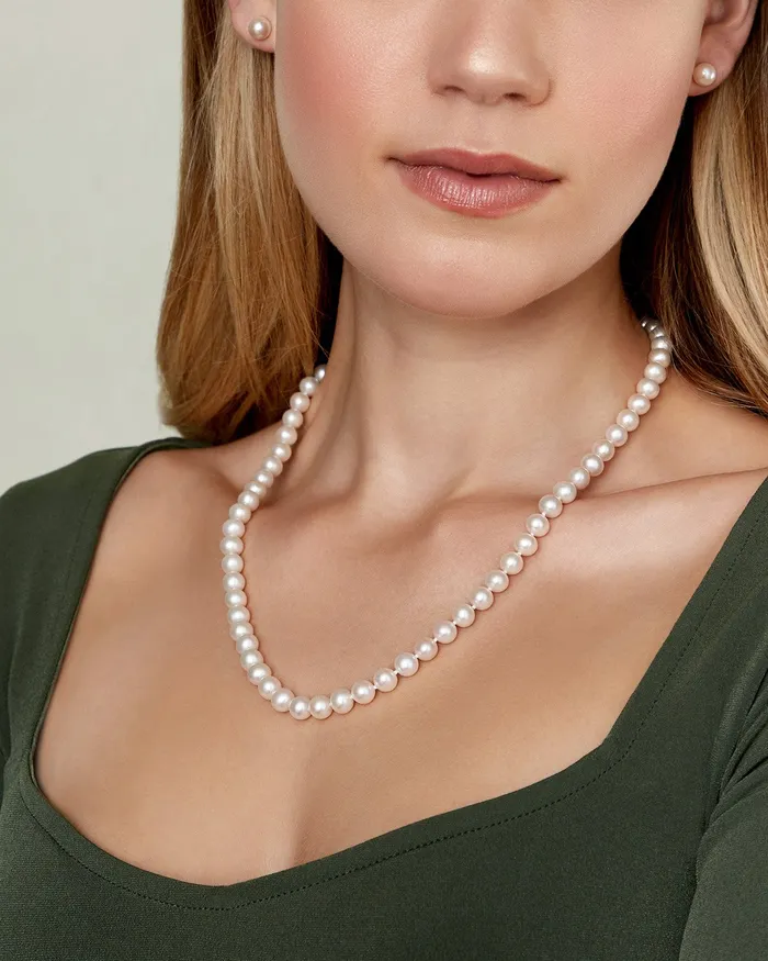 spt Necklaces 7075mm Freshwater Pearl Necklace Earrings